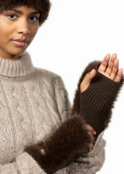 Angeliqa Fingerless Gloves Kunstfell-fingerlose Fäustlinge