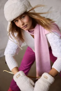 Bantota Fingerless Gloves Fingerlose Handschuhe aus Teddy-Imitat