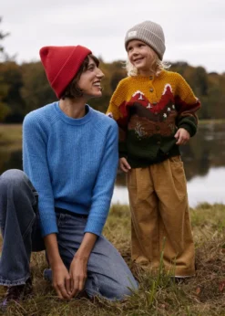Basalth Beanie Kindermütze mit Umschlag