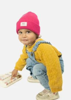 Basalth Beanie Kindermütze mit Umschlag