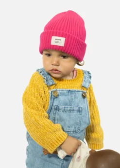 Basalth Beanie Kindermütze mit Umschlag