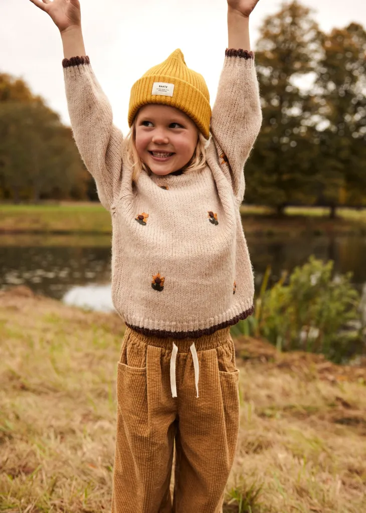 Basalth Beanie Kindermütze mit Umschlag