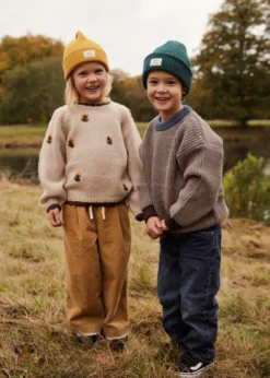 Basalth Beanie Kindermütze mit Umschlag