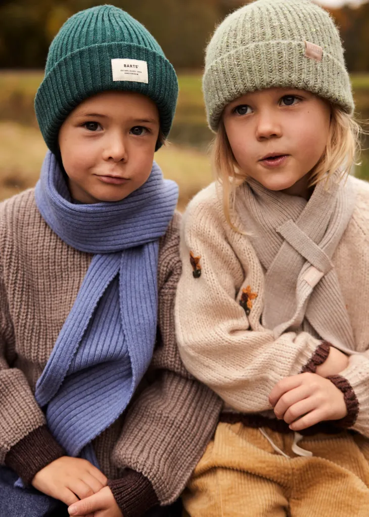 Basalth Beanie Kindermütze mit Umschlag