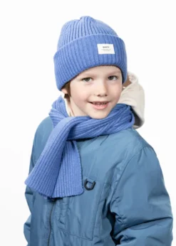 Basalth Beanie Kindermütze mit Umschlag