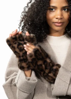 Britamu Fingerless Gloves Fingerlose Handschuhe aus Kunstpelz