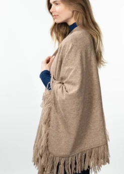 Darty Poncho Damenponcho mit Fransen