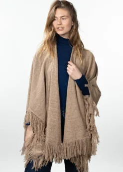 Darty Poncho Damenponcho mit Fransen