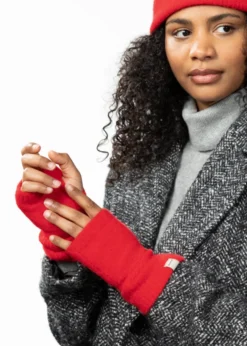 Fhearna Fingerless Gloves Fingerlose Fäustlinge in einfarbiger Farbe