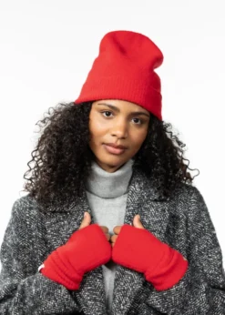 Fhearna Fingerless Gloves Fingerlose Fäustlinge in einfarbiger Farbe