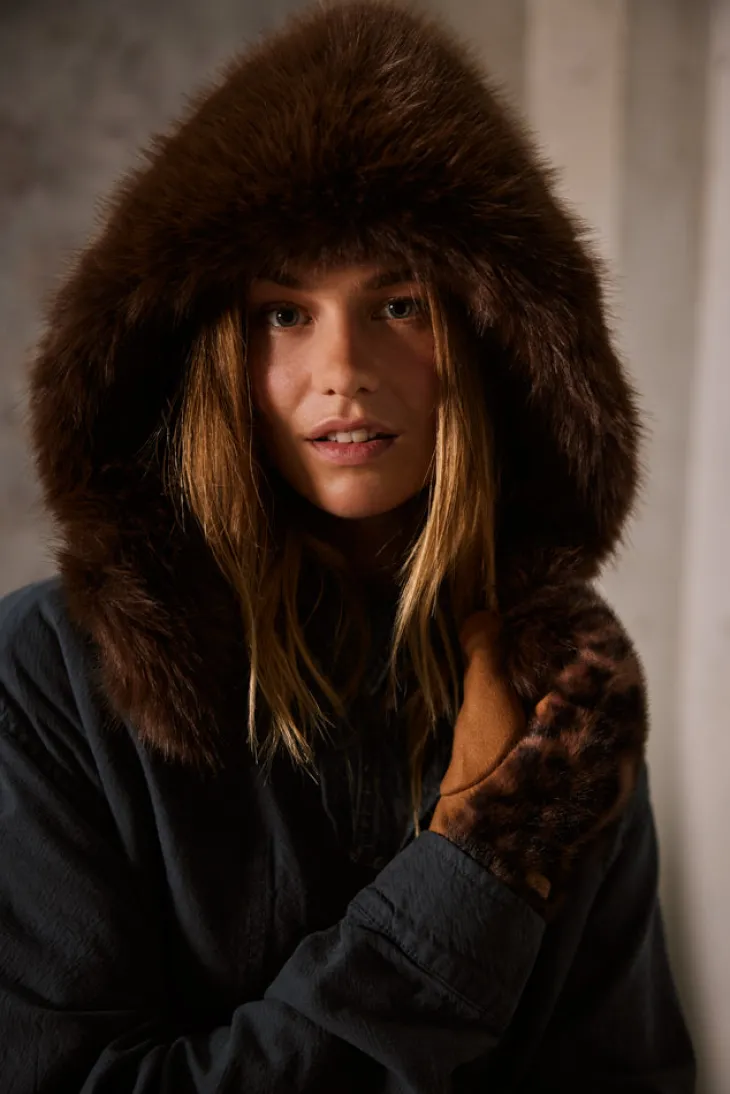 Fur Mitts Fäustlinge aus Kunstfell