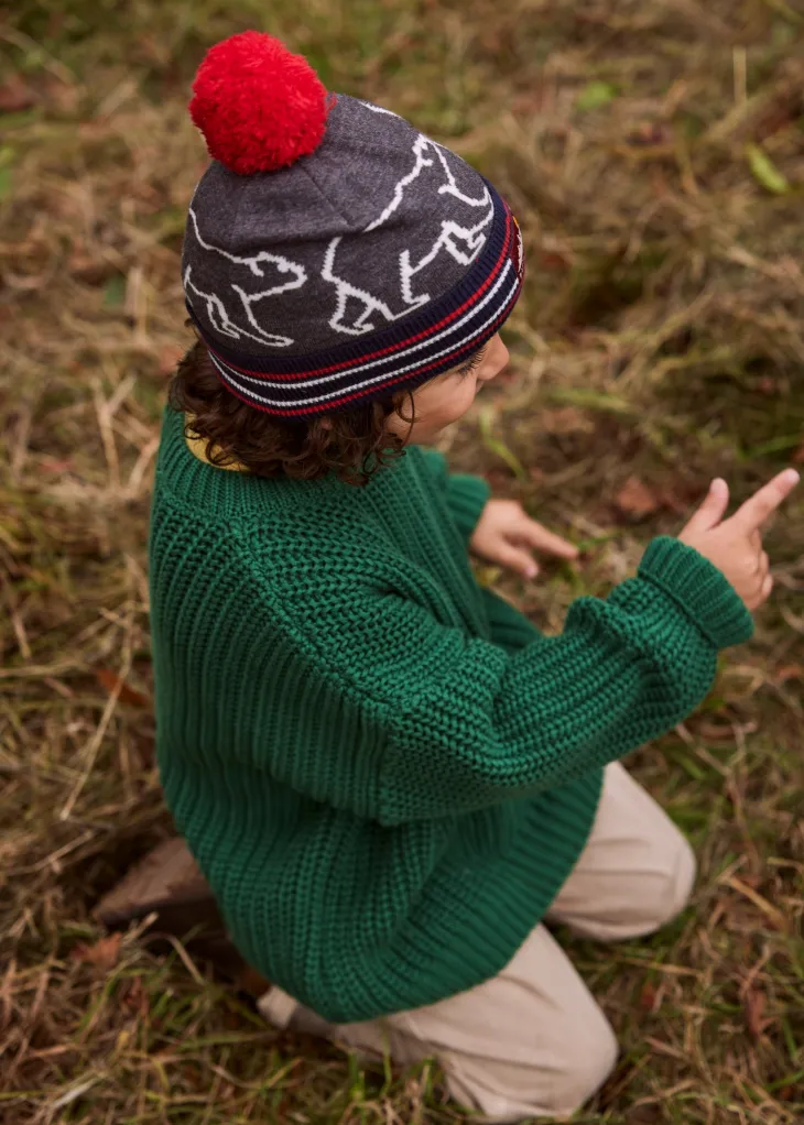 Gorner Beanie Jungenmütze mit Bommel