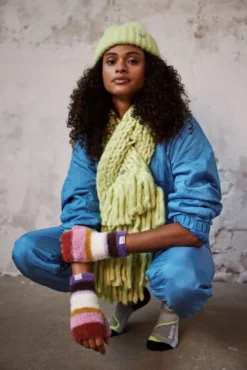 Kumana Fingerless Gloves Fingerlose Fäustlinge mit Streifen