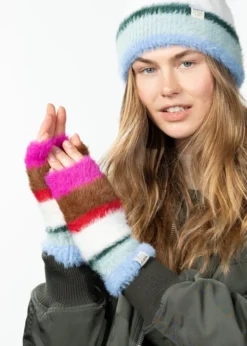 Kumana Fingerless Gloves Fingerlose Fäustlinge mit Streifen
