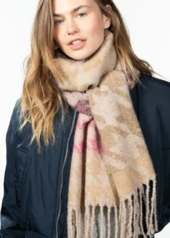 Landina Scarf Damenschal mit Muster und Fransen