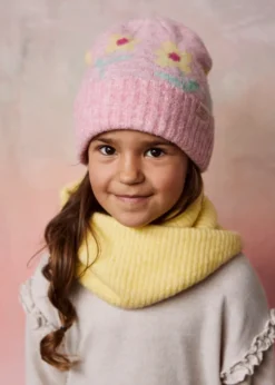 Lilouw Beanie Mädchenmütze mit Blumen