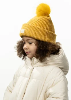 Meadew Beanie Mädchenhut mit Kunstpelz-Bommel