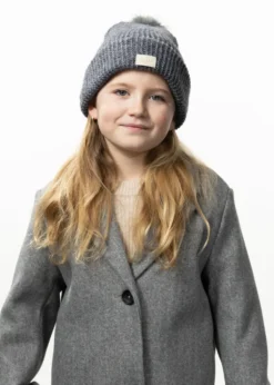 Meadew Beanie Mädchenhut mit Kunstpelz-Bommel