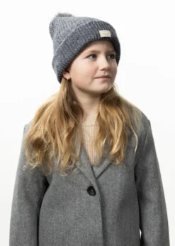 Meadew Beanie Mädchenhut mit Kunstpelz-Bommel
