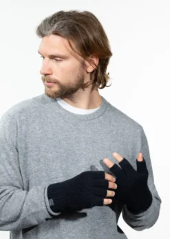 Moiray Fingerless Gloves Fingerlose Handschuhe mit Lederhandfläche