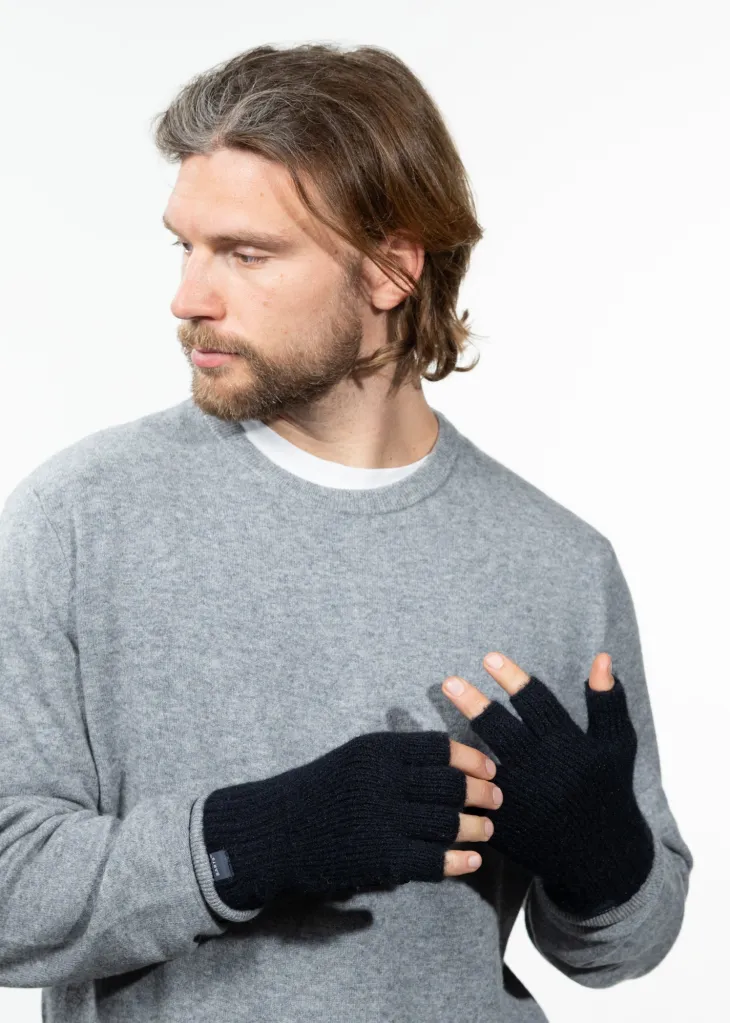 Moiray Fingerless Gloves Fingerlose Handschuhe mit Lederhandfläche