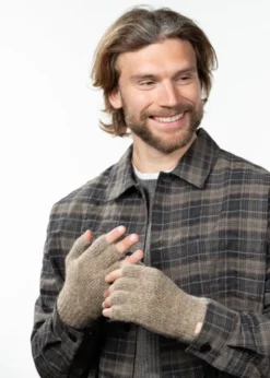 Moiray Fingerless Gloves Fingerlose Handschuhe mit Lederhandfläche