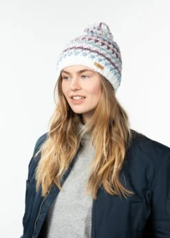 Nicole Beanie Bunte Bommelmütze für Damen