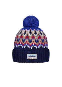Tobles Beanie Kids Jungenmütze mit Pom und Winterprint